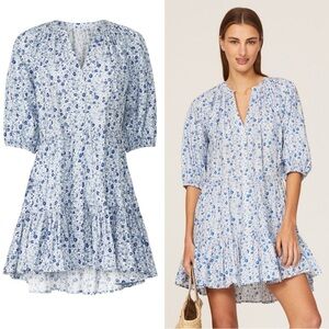 AS IS Apiece Apart Mini Mitte Floral Dress in Sweet Blues XS